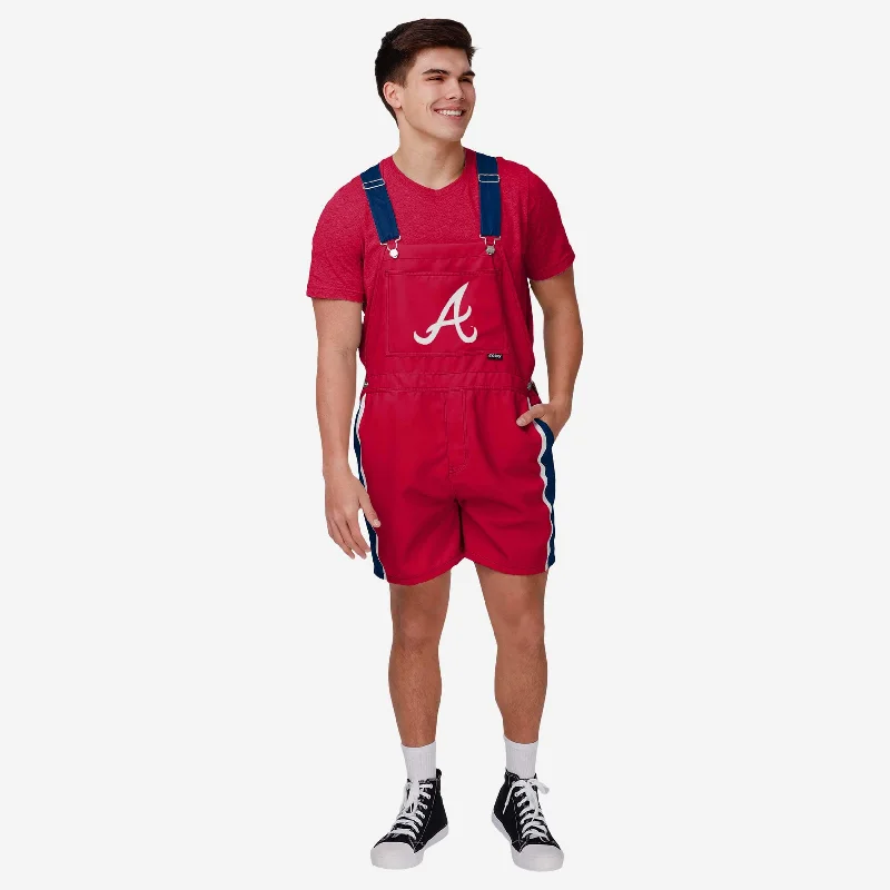 Atlanta Braves Mens Team Stripe Bib Shortalls