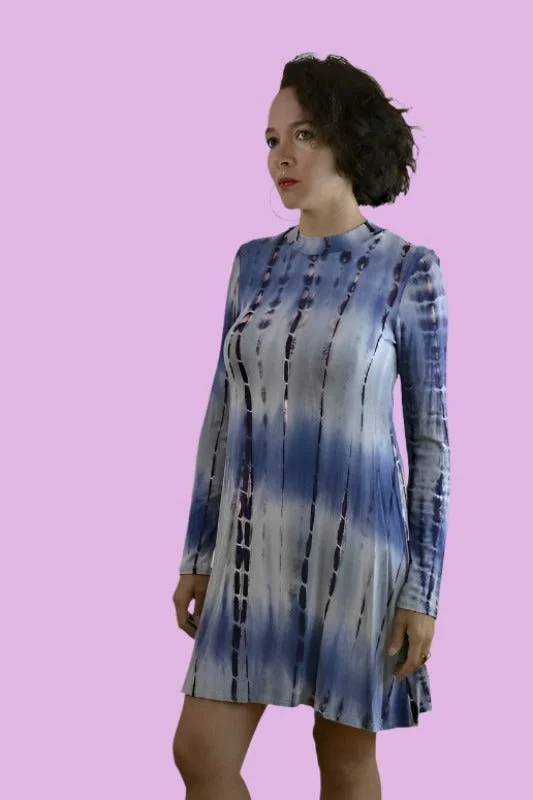 Bamboo Tie Dye Jersey Dress - Indigo