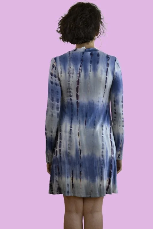 Bamboo Tie Dye Jersey Dress - Indigo