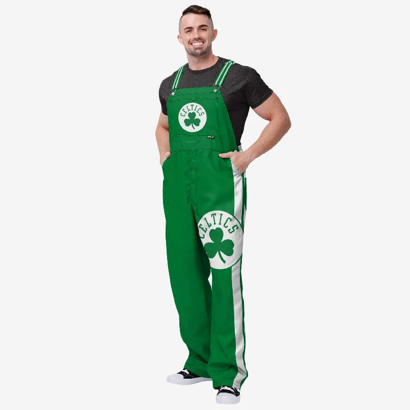 Boston Celtics Mens Team Stripe Bib Overalls