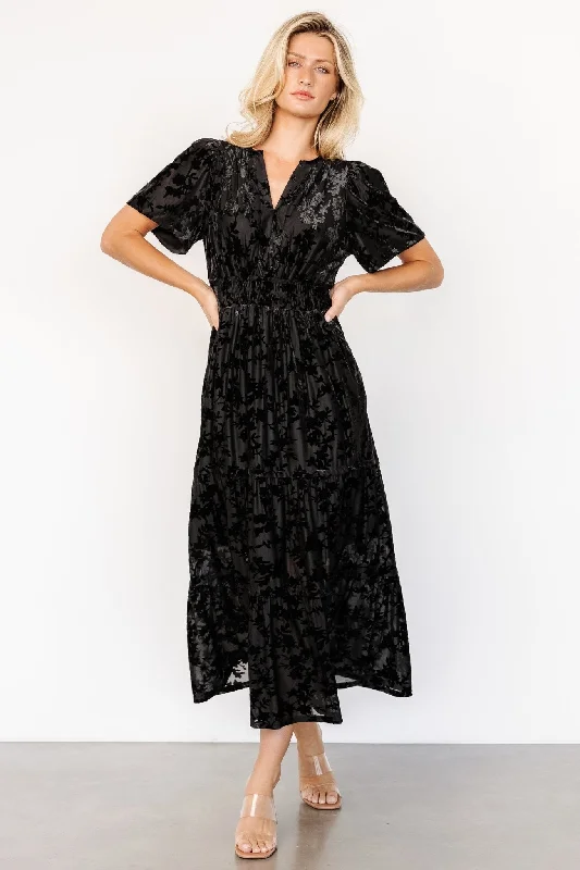 Bronwyn Velvet Dress | Black