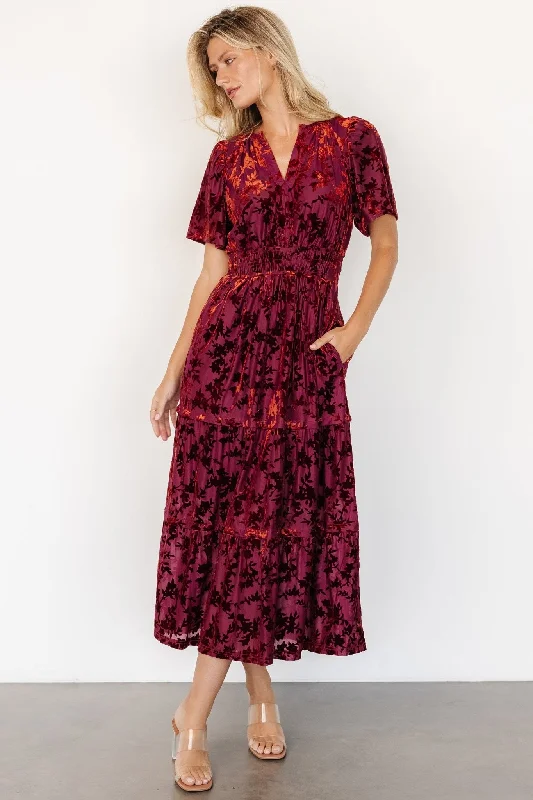 Bronwyn Velvet Dress | Rust