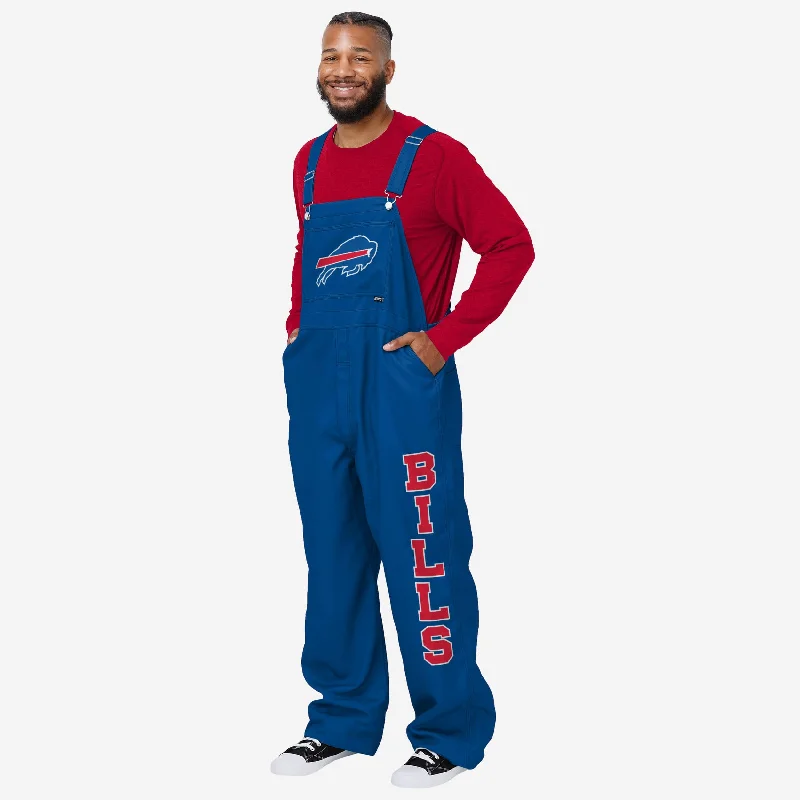 Buffalo Bills Mens Solid Wordmark Bib Overalls