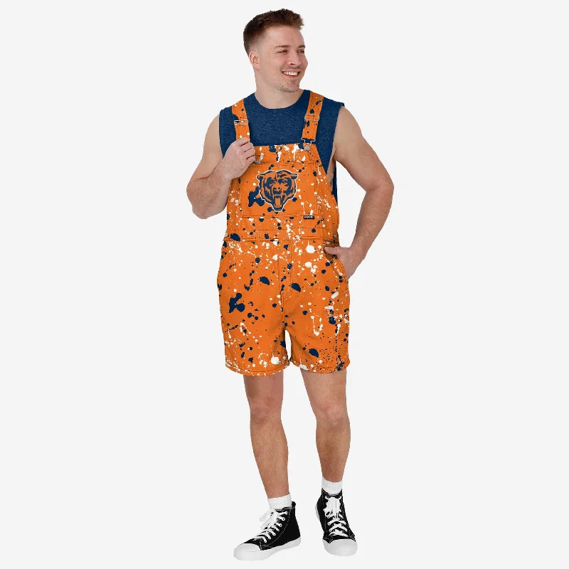 Chicago Bears Mens Paint Splatter Bib Shortalls