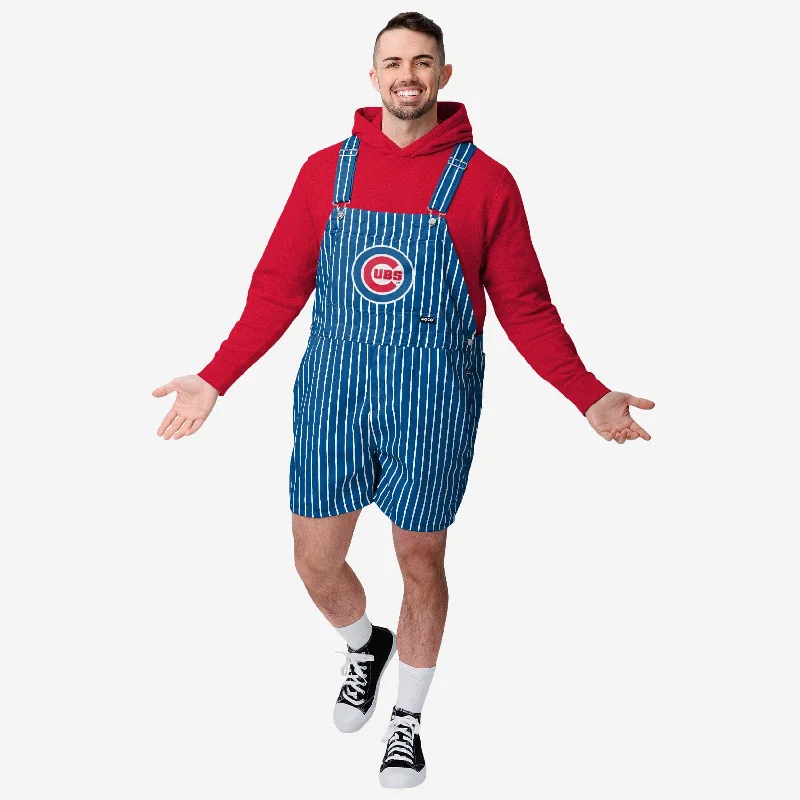 Chicago Cubs Mens Pinstripe Bib Shortalls