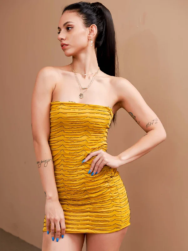 MegaBetty - Textured Bodycon Tube Dress