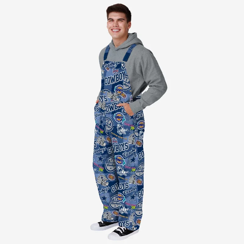 Dallas Cowboys Mens Historic Print Bib Overalls