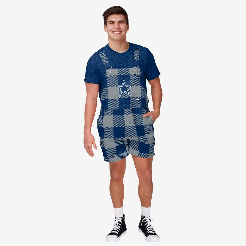 Dallas Cowboys Mens Plaid Bib Shortalls