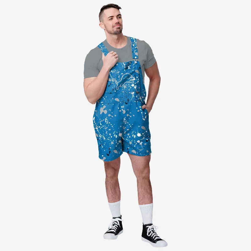 Detroit Lions Mens Paint Splatter Bib Shortalls