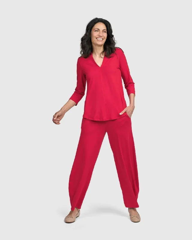 Essential Flow Pants, Red Rose