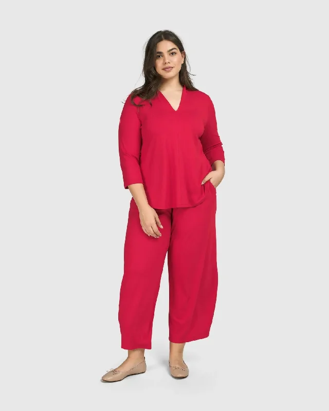 Essential Flow Pants, Red Rose