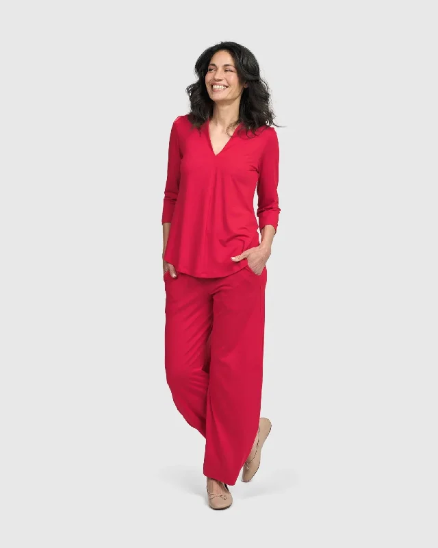 Essential Flow Pants, Red Rose