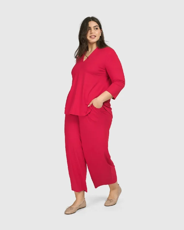 Essential Flow Pants, Red Rose