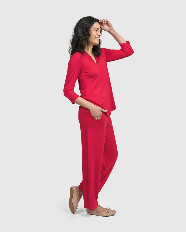 Essential Flow Pants, Red Rose