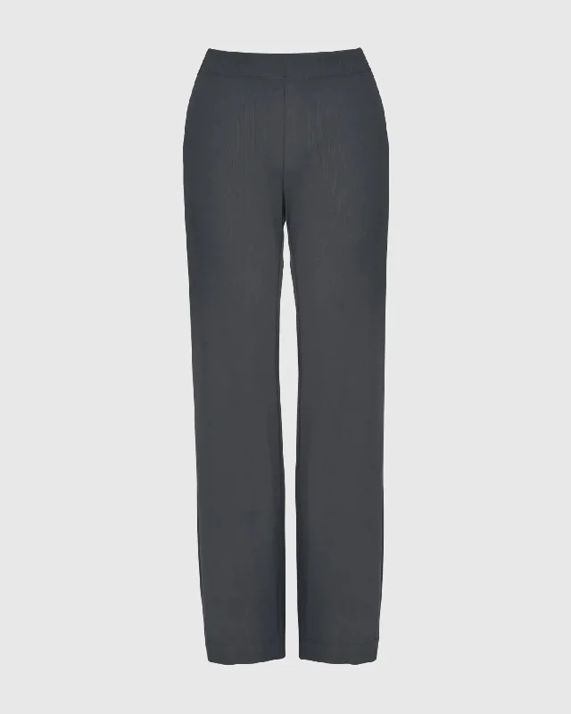 Essential Straight Leg Pants, Charcoal