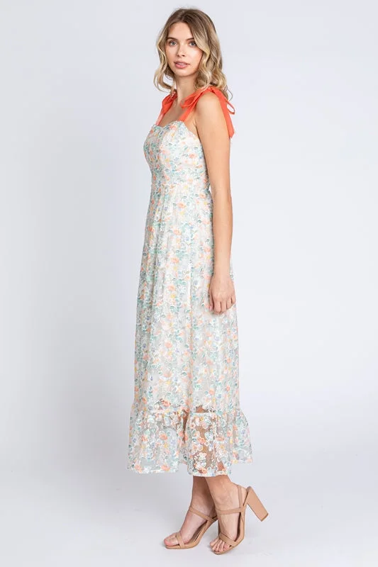 Lovelo by Gee Gee Floral Embroidered Midi Dress