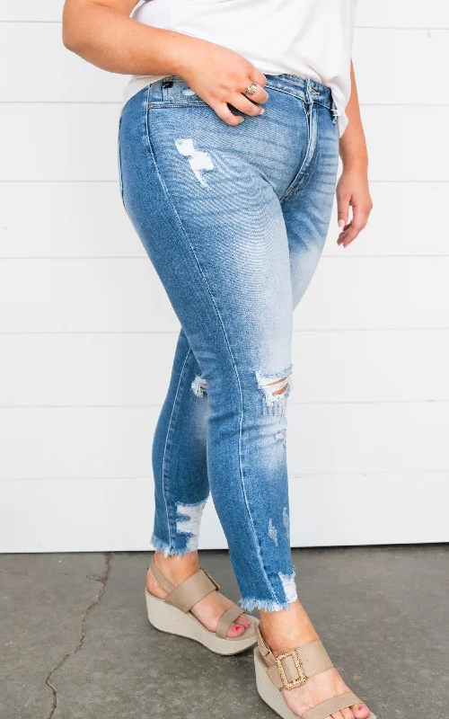 High Rise Ankle Skinny Jeans - Kan Can FINAL SALE