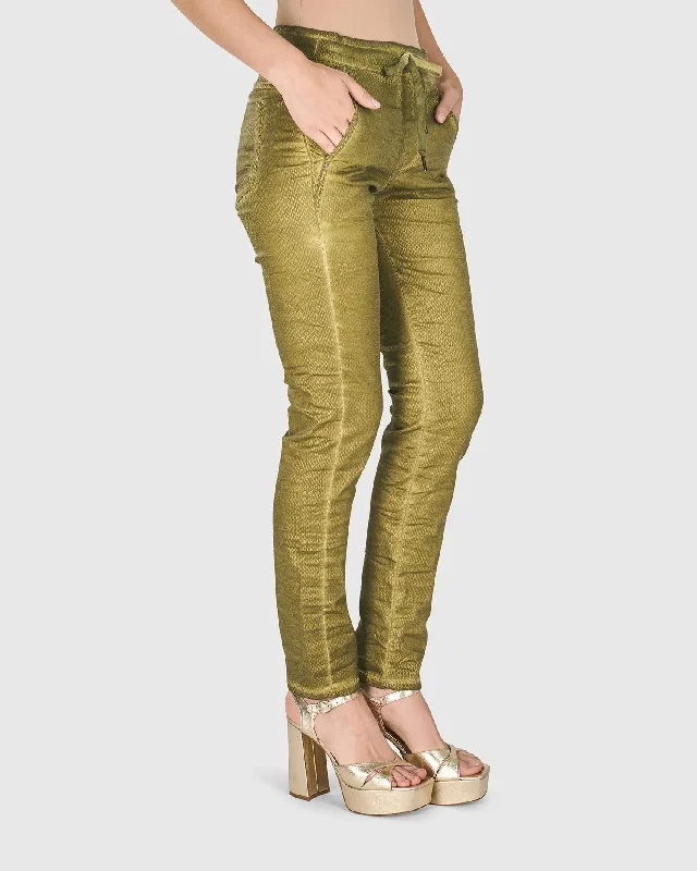 Iconic Stretch Jeans, Green Snake