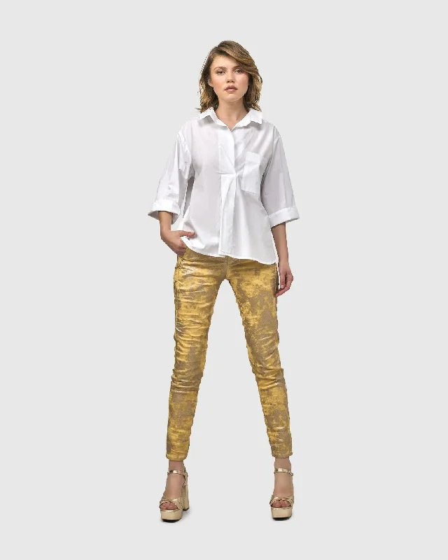 Iconic Stretch Jeans, Honey Gold