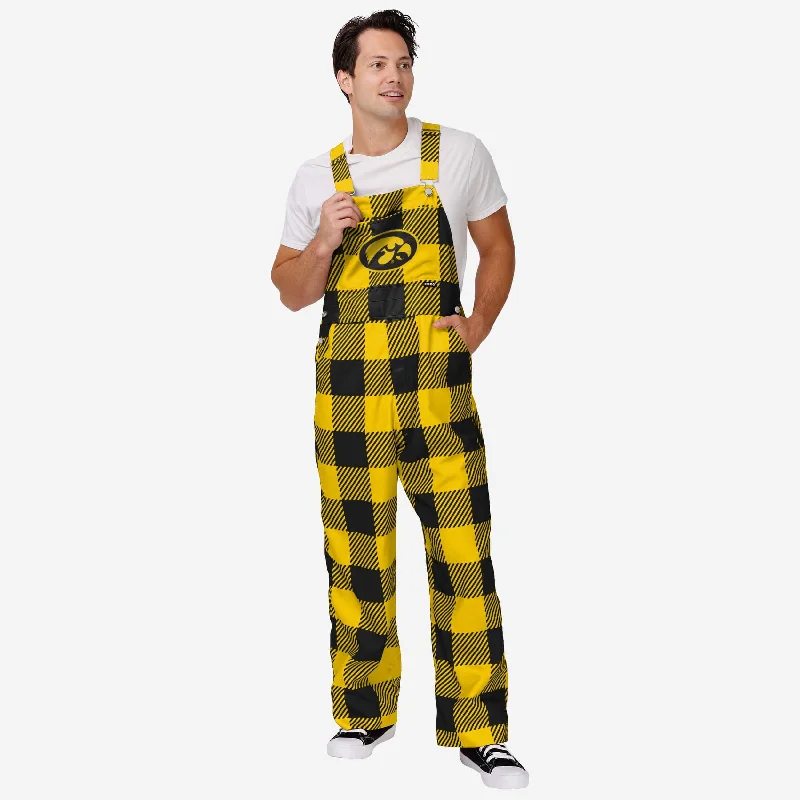 Iowa Hawkeyes Mens Plaid Bib Overalls