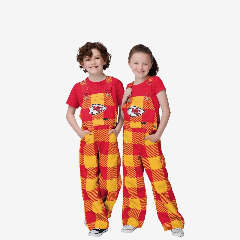 Kansas City Chiefs Youth Plaid Bib Overalls