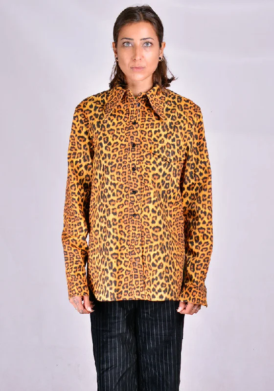 KWAIDAN EDITIONS AW20WT064W-PCD DENIM SHIRT LEOPARD