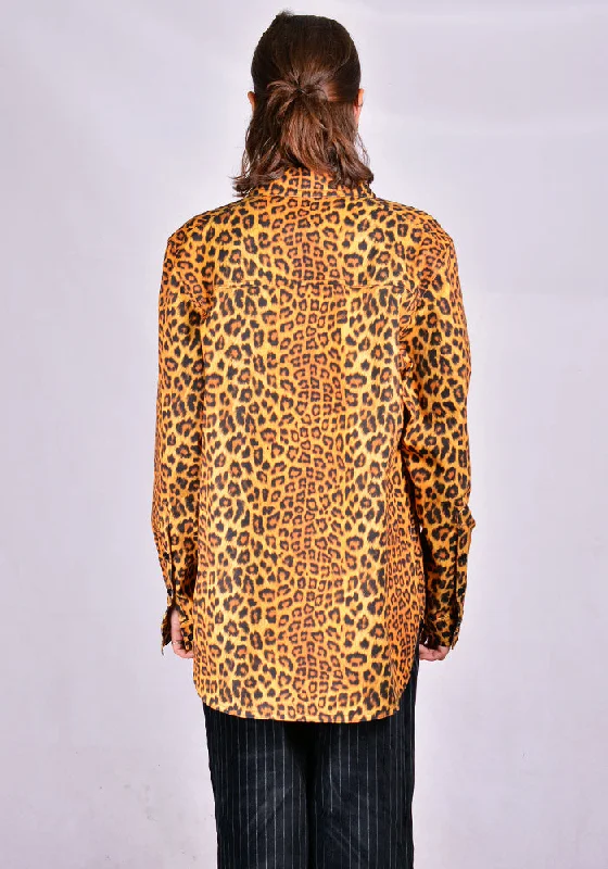 KWAIDAN EDITIONS AW20WT064W-PCD DENIM SHIRT LEOPARD