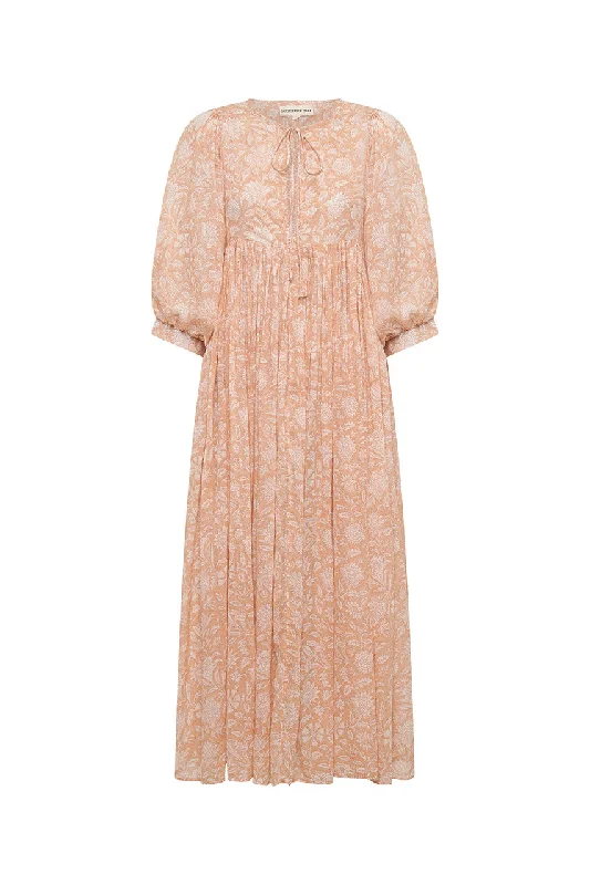 Kyra Maxi Dress ~ Apricot Blush