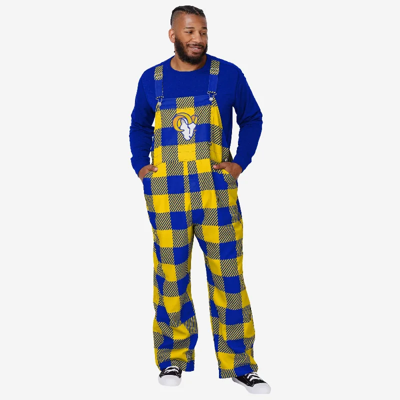 Los Angeles Rams Mens Plaid Bib Overalls