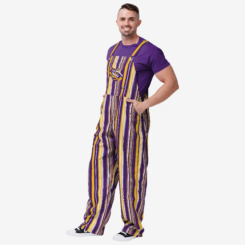 LSU Tigers Mens Hyper Stripe Bib Overalls