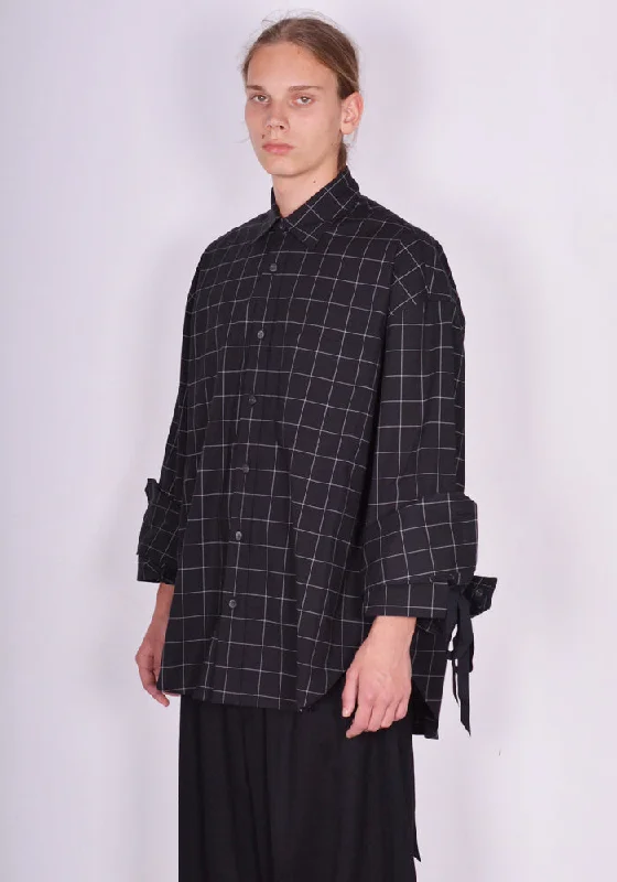 MARINA YEE FW23-0056-003 UNISEX MAXI SHIRT BLACK/WHITE