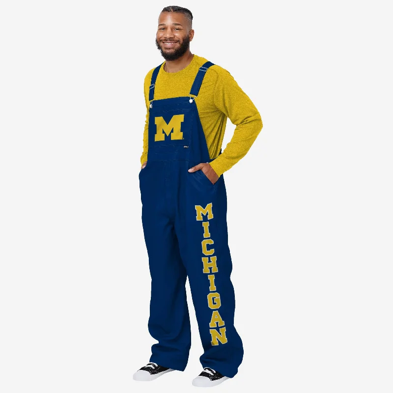 Michigan Wolverines Mens Big Logo Bib Overalls