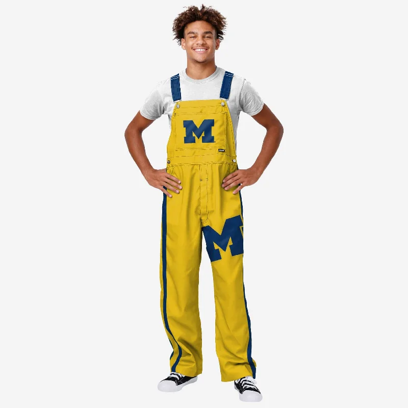 Michigan Wolverines Mens Team Stripe Bib Overalls