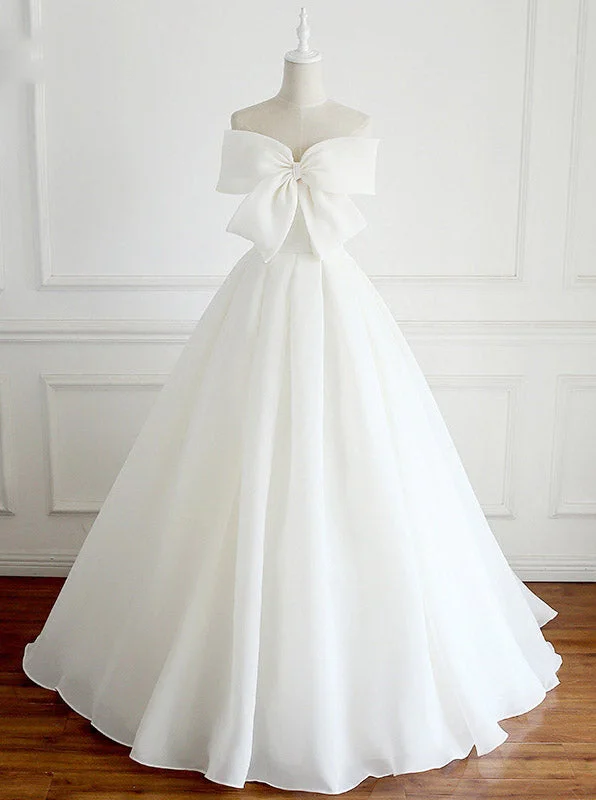 Modern Wedding Dress With Cute Bowknot Cheap Bridal Ball Gown OW389