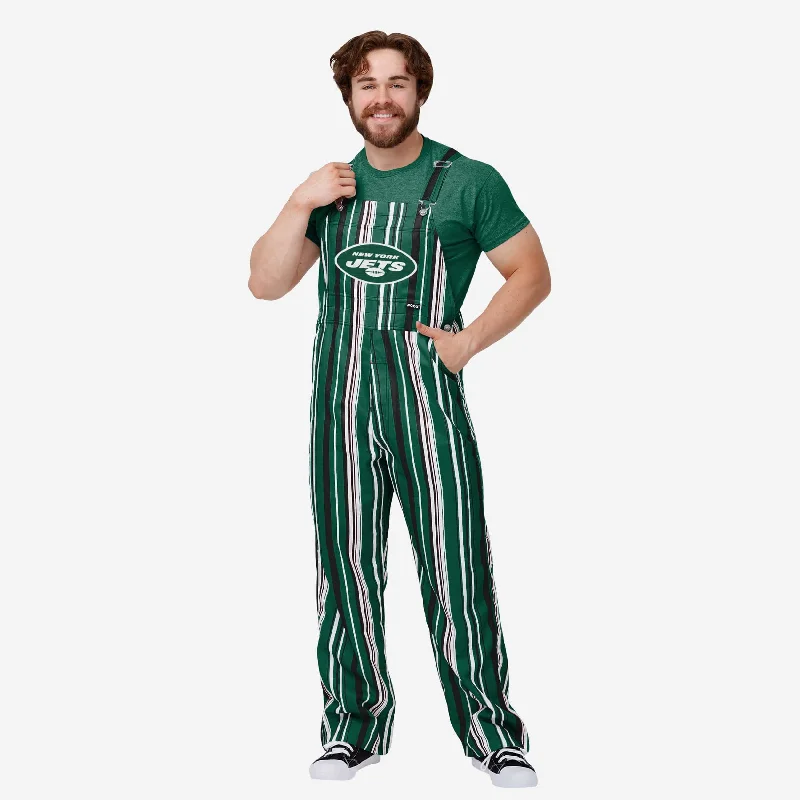 New York Jets Mens Hyper Stripe Bib Overalls