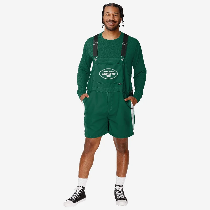 New York Jets Mens Team Stripe Bib Shortalls