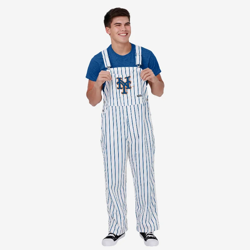 New York Mets Mens Pinstripe Bib Overalls