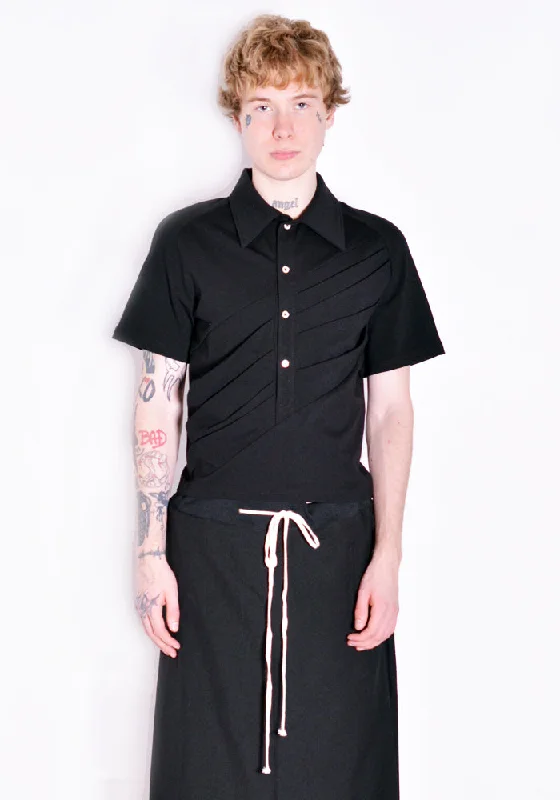 NINAMOUNAH S_07 JOY POLO SHIRT BLACK