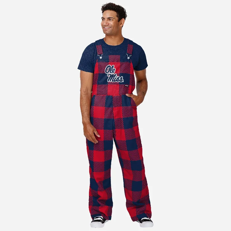 Ole Miss Rebels Mens Plaid Bib Overalls