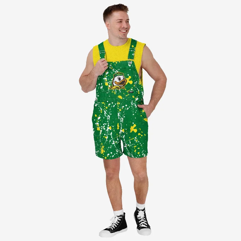 Oregon Ducks Mens Paint Splatter Bib Shortalls