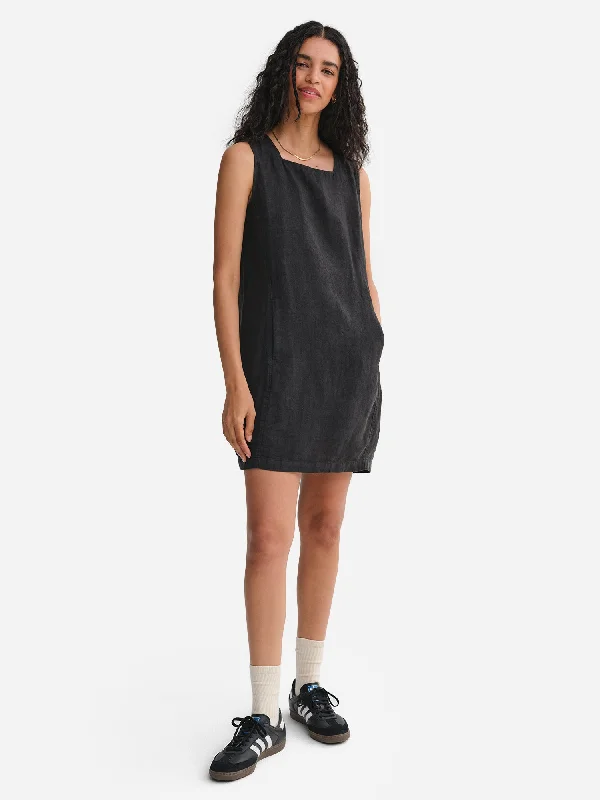 Organic Linen Square Neck Mini Dress