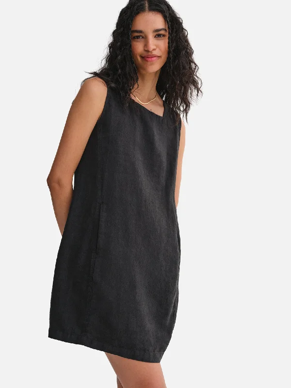 Organic Linen Square Neck Mini Dress