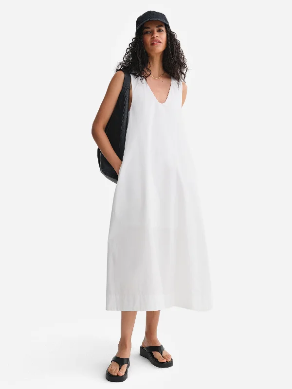 Organic Poplin Tank Pleated Dress