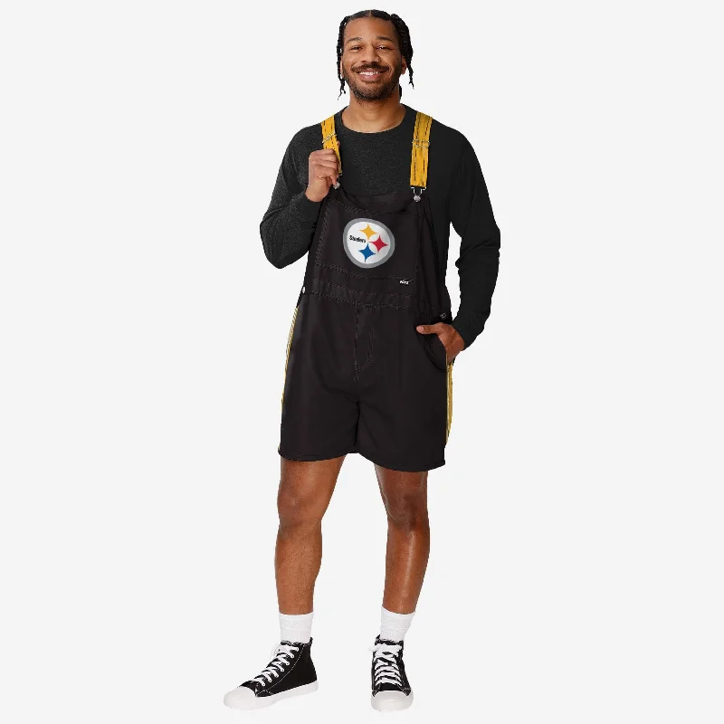 Pittsburgh Steelers Mens Team Stripe Bib Shortalls