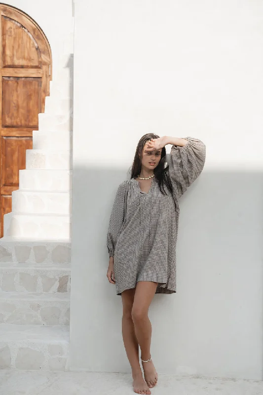 Poet Mini Dress ~ Taupe