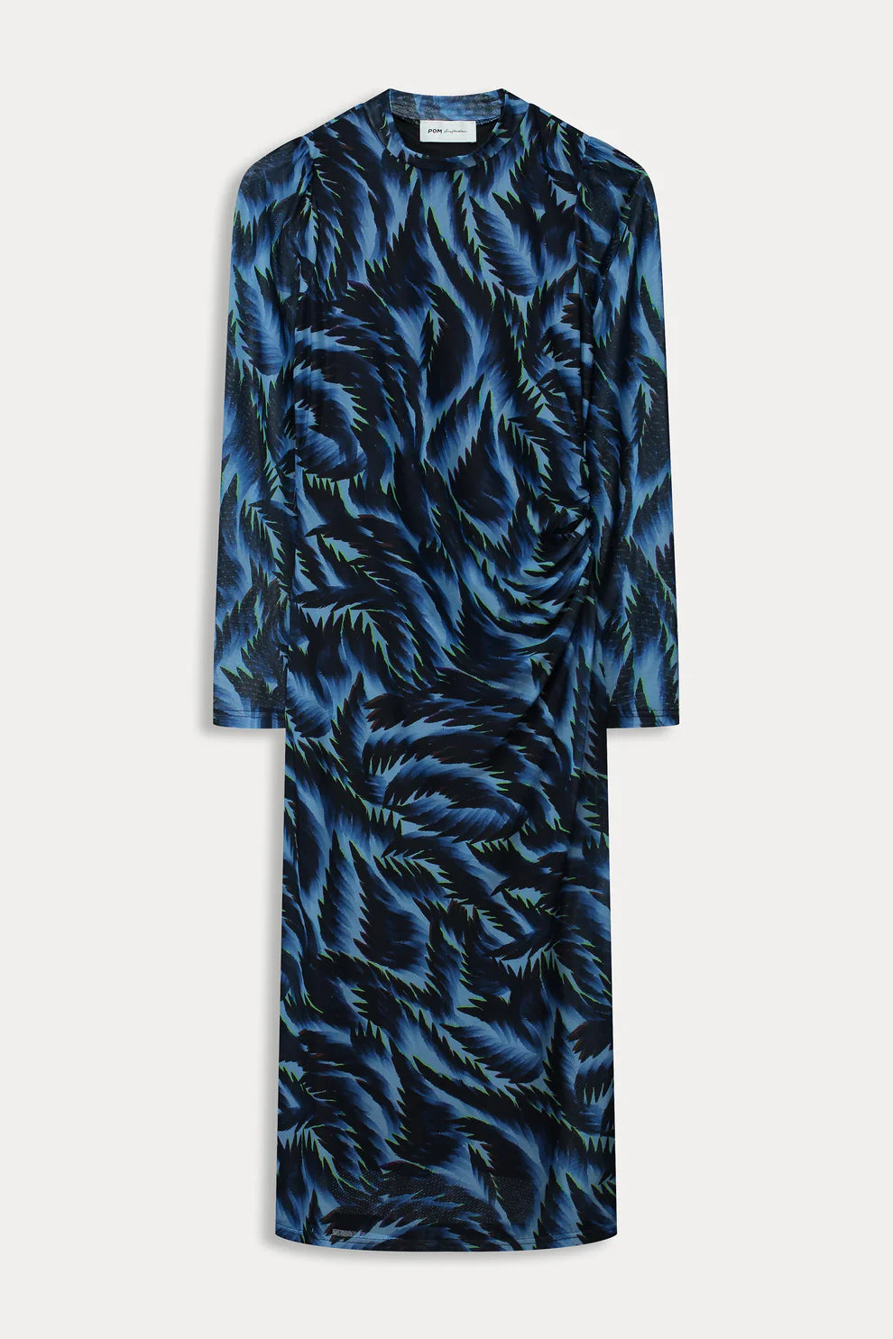 Pom Amsterdam Feathers Dress - Blue Mesh