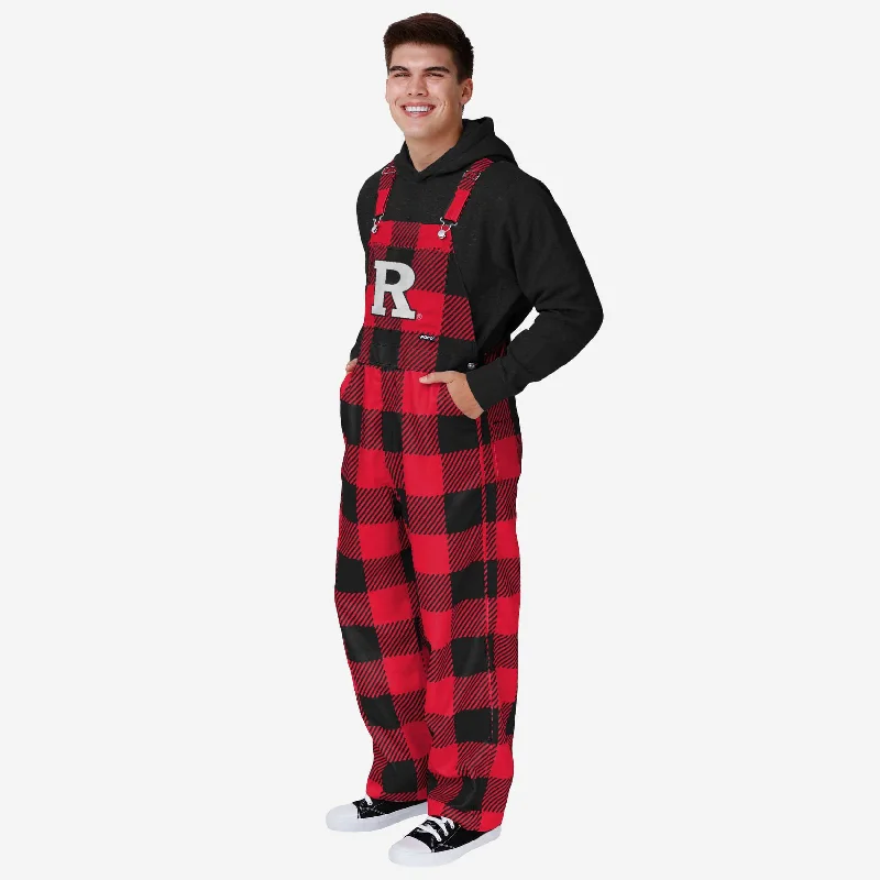 Rutgers Scarlet Knights Mens Plaid Bib Overalls