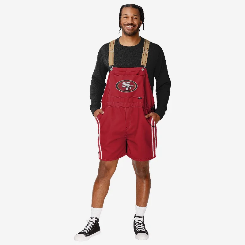 San Francisco 49ers Mens Team Stripe Bib Shortalls