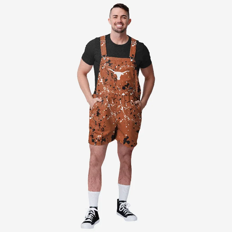 Texas Longhorns Mens Paint Splatter Bib Shortalls