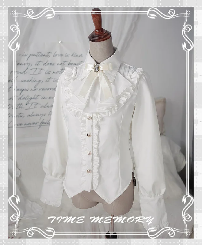 (Buyforme)Time Memory~ Elegant Lolita Slim Fit Mutton Sleeve Blouse